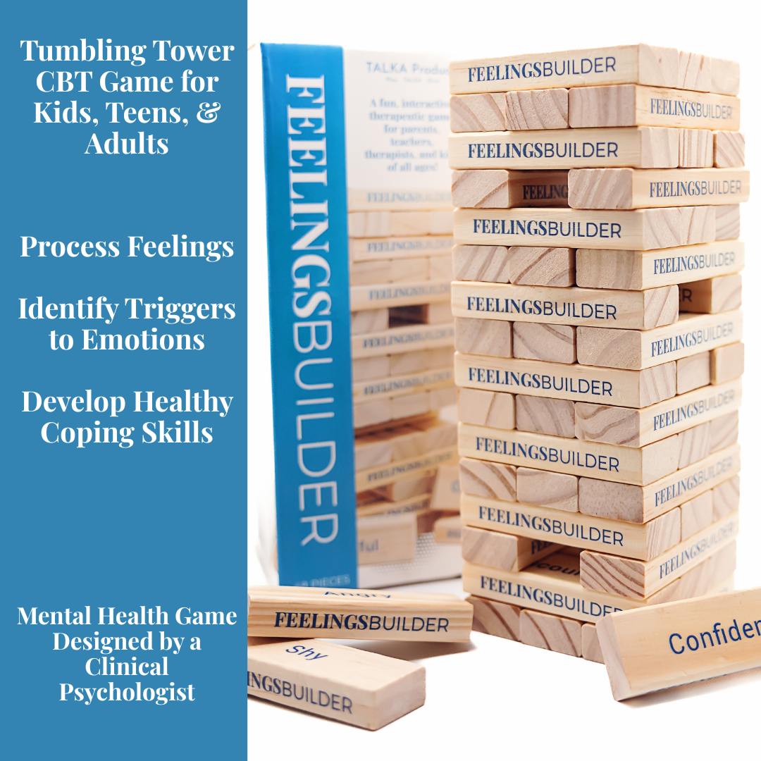Feelings Builder CBT game for emotional awareness, coping skills, and mental health support