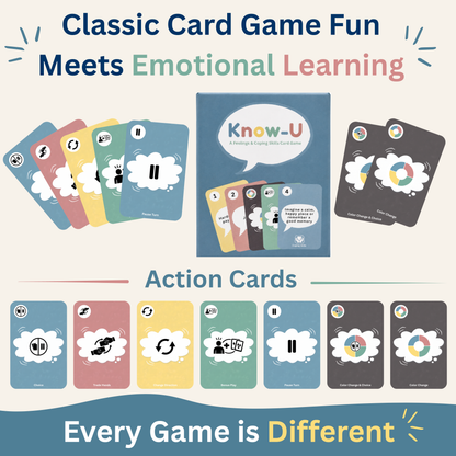 Know-U Therapy Card Game for Kids & Teens | Feelings and Coping Skills Game