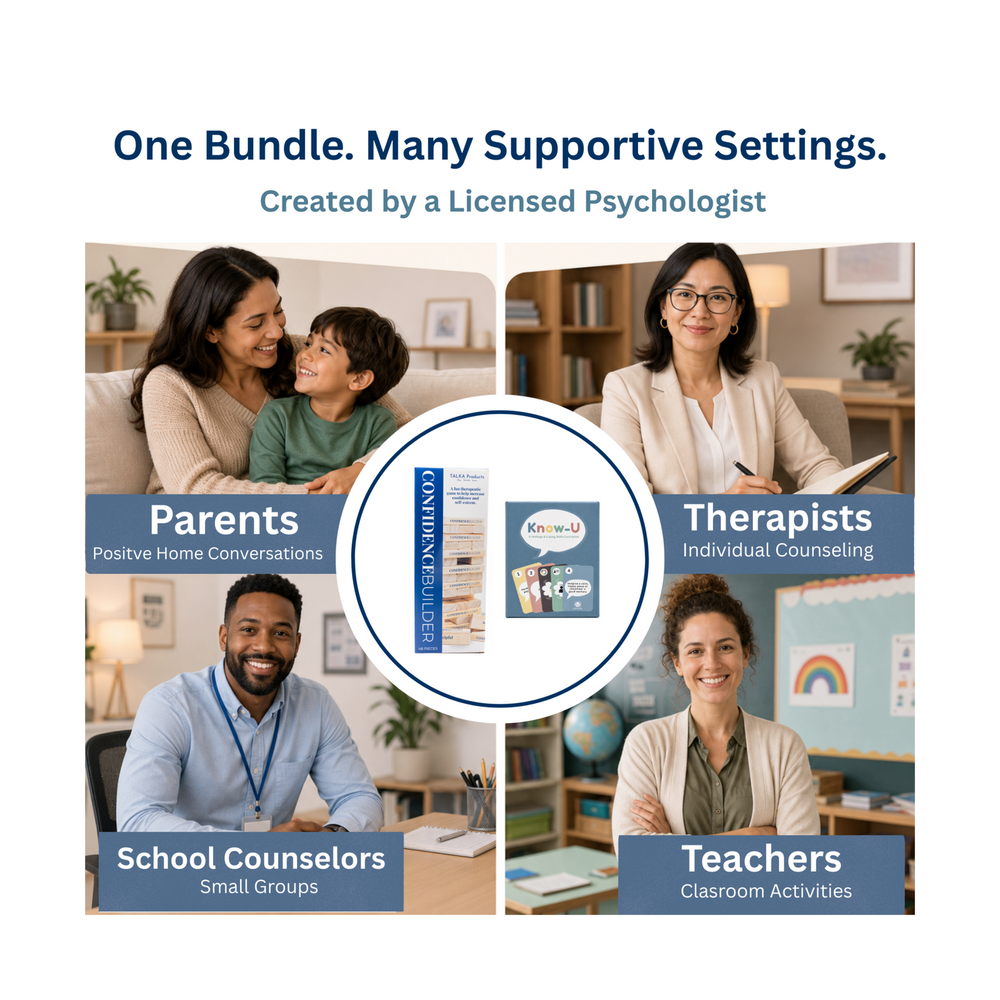 Know-U & Confidence Builder Therapy Games for Kids and Teens