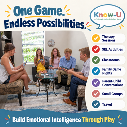 Know-U Therapy Card Game for Kids & Teens | Feelings and Coping Skills Game