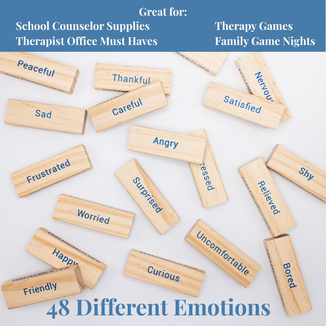 Feelings Builder therapeutic game for school counselors, therapists, and mental health offices