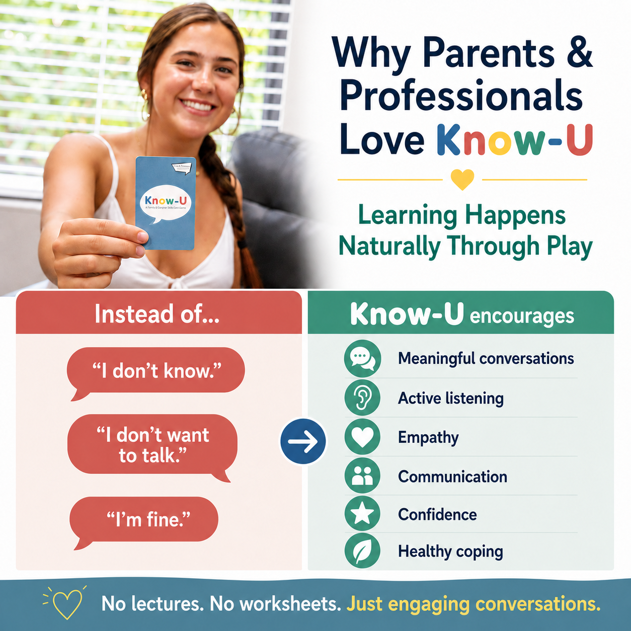 Know-U Therapy Card Game for Kids & Teens | Feelings and Coping Skills Game